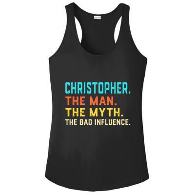 Vintage Christopher Man Myth The Bad Influence First Name Ladies PosiCharge Competitor Racerback Tank