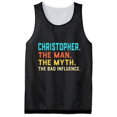 Vintage Christopher Man Myth The Bad Influence First Name Mesh Reversible Basketball Jersey Tank