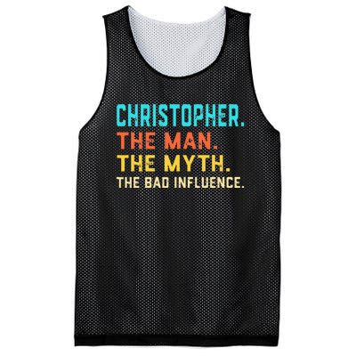 Vintage Christopher Man Myth The Bad Influence First Name Mesh Reversible Basketball Jersey Tank