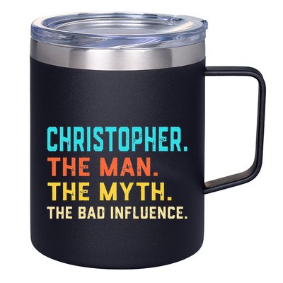 Vintage Christopher Man Myth The Bad Influence First Name 12oz Stainless Steel Coffee Mug