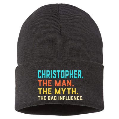 Vintage Christopher Man Myth The Bad Influence First Name Sustainable Knit Beanie