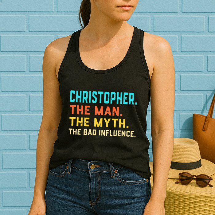 Vintage Christopher Man Myth The Bad Influence First Name Womens Tank Top