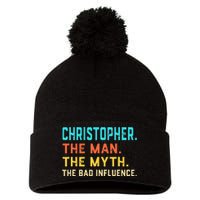 Vintage Christopher Man Myth The Bad Influence First Name Pom Pom 12in Knit Beanie