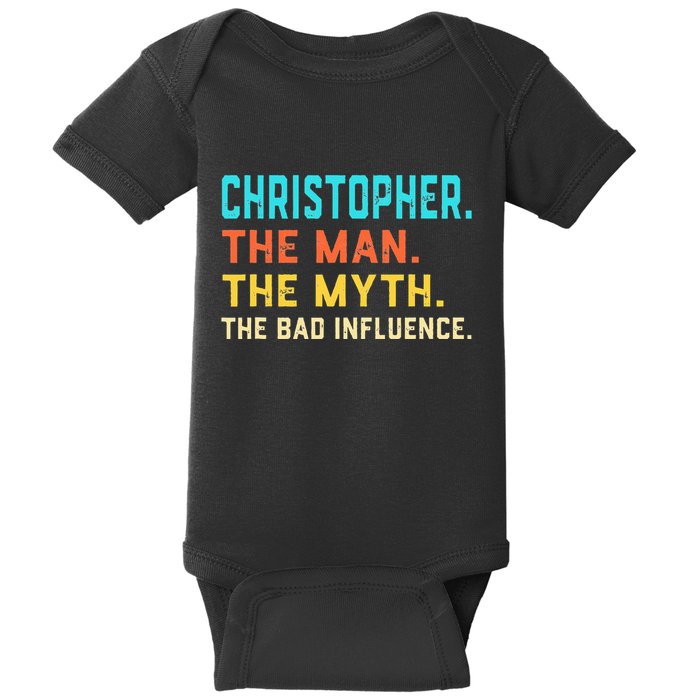 Vintage Christopher Man Myth The Bad Influence First Name Baby Bodysuit