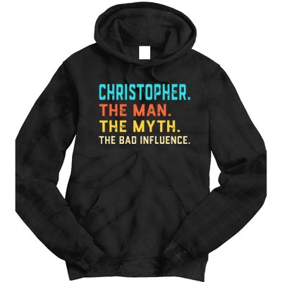 Vintage Christopher Man Myth The Bad Influence First Name Tie Dye Hoodie