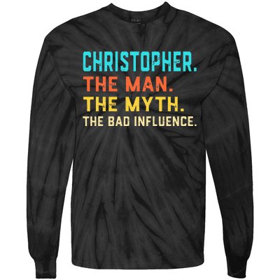 Vintage Christopher Man Myth The Bad Influence First Name Tie-Dye Long Sleeve Shirt