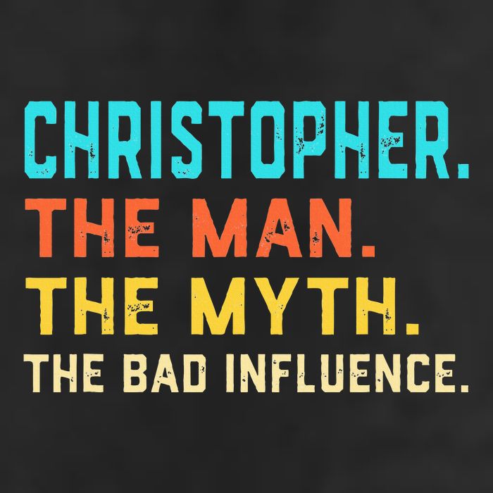 Vintage Christopher Man Myth The Bad Influence First Name Trucker Hat