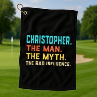 Vintage Christopher Man Myth The Bad Influence First Name Golf Towel
