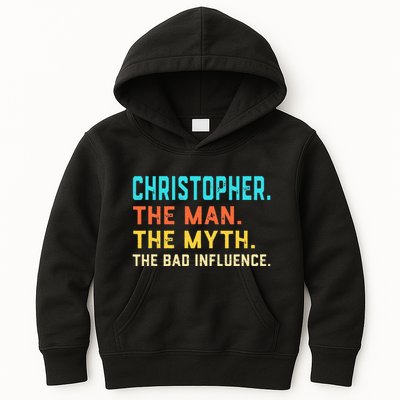 Vintage Christopher Man Myth The Bad Influence First Name Kids Hoodie