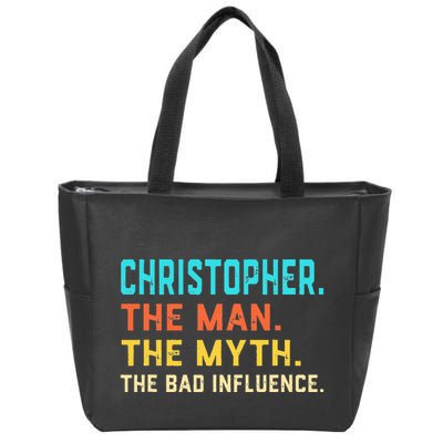 Vintage Christopher Man Myth The Bad Influence First Name Zip Tote Bag