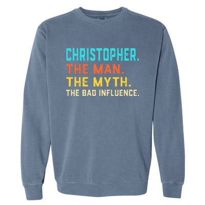 Vintage Christopher Man Myth The Bad Influence First Name Garment-Dyed Sweatshirt