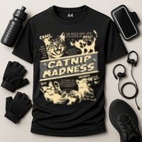 Vintage Catnip Madness Cute Kitten Funny Cat Men Women Performance Shirt