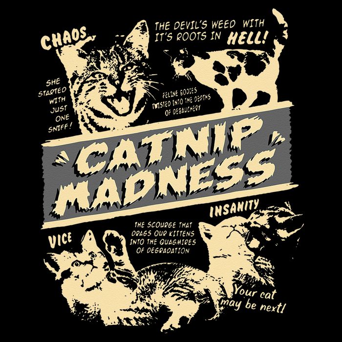 Vintage Catnip Madness Cute Kitten Funny Cat Men Women Performance Shirt