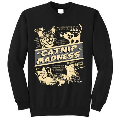 Vintage Catnip Madness Cute Kitten Funny Cat Men Women Sweatshirt
