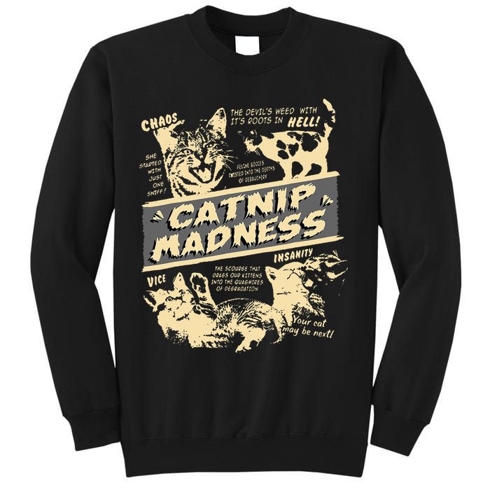 Vintage Catnip Madness Cute Kitten Funny Cat Men Women Sweatshirt