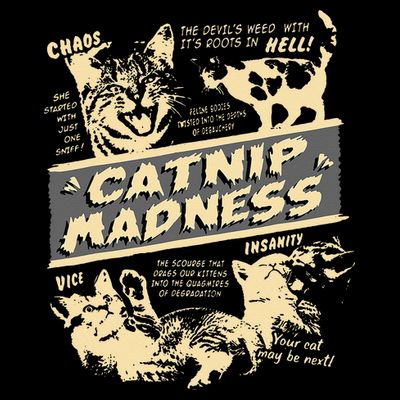 Vintage Catnip Madness Cute Kitten Funny Cat Men Women T-Shirt
