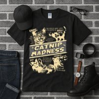 Vintage Catnip Madness Cute Kitten Funny Cat Men Women Tall T-Shirt