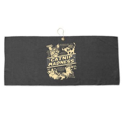 Vintage Catnip Madness Cute Kitten Funny Cat Men Women Large Microfiber Waffle Golf Towel