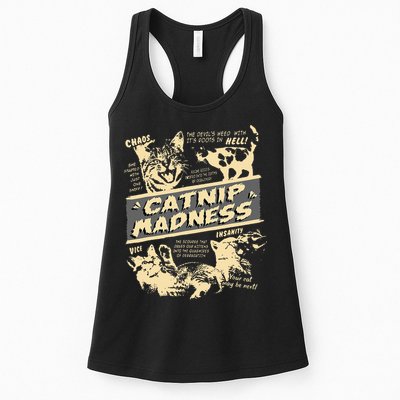 Vintage Catnip Madness Cute Kitten Funny Cat Men Women Womens Tank Top