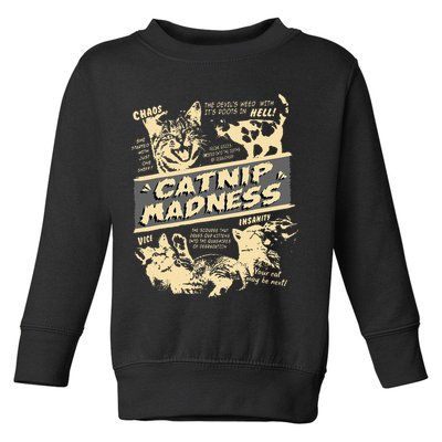 Vintage Catnip Madness Cute Kitten Funny Cat Men Women Toddler Sweatshirt