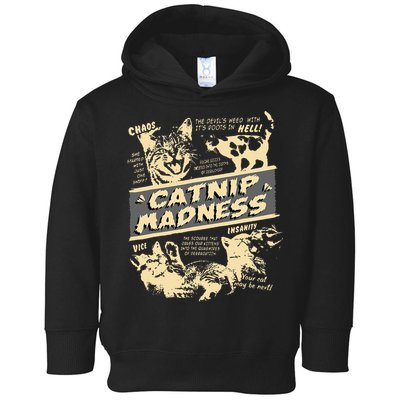 Vintage Catnip Madness Cute Kitten Funny Cat Men Women Toddler Hoodie