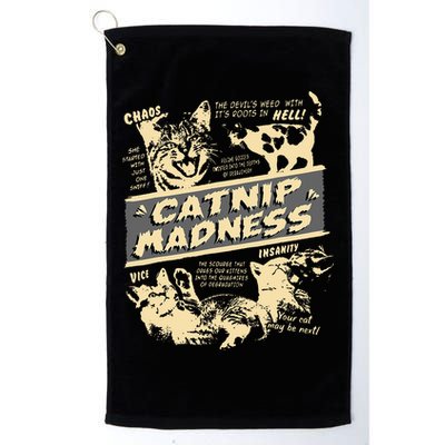 Vintage Catnip Madness Cute Kitten Funny Cat Men Women Golf Towel