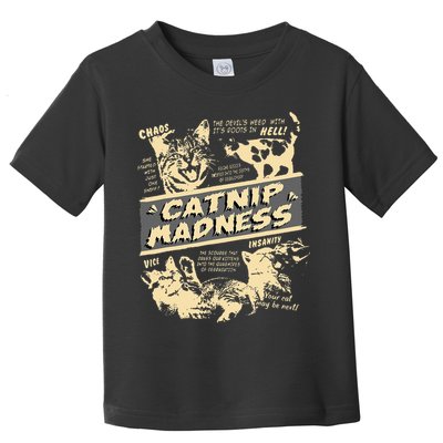 Vintage Catnip Madness Cute Kitten Funny Cat Men Women Toddler T-Shirt