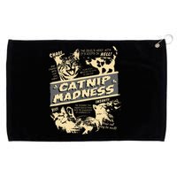 Vintage Catnip Madness Cute Kitten Funny Cat Men Women Grommeted Golf Towel