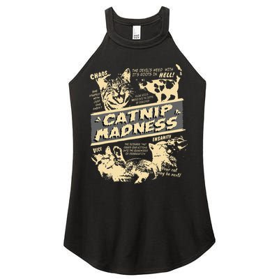 Vintage Catnip Madness Cute Kitten Funny Cat Men Women Women's Perfect Tri Rocker Tank