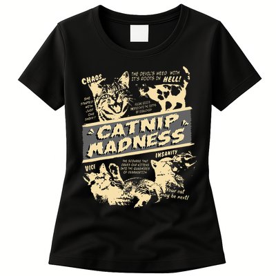 Vintage Catnip Madness Cute Kitten Funny Cat Men Women Womens T-Shirt