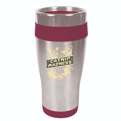 Vintage Catnip Madness Cute Kitten Funny Cat Men Women 16oz Travel Tumbler