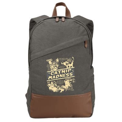 Vintage Catnip Madness Cute Kitten Funny Cat Men Women Cotton Canvas Backpack