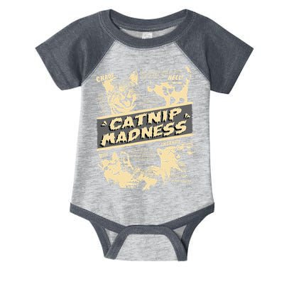 Vintage Catnip Madness Cute Kitten Funny Cat Men Women Infant Baby Jersey Bodysuit