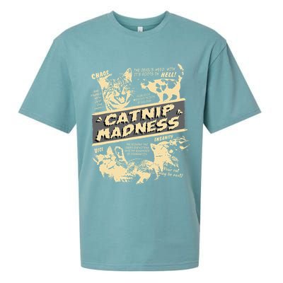 Vintage Catnip Madness Cute Kitten Funny Cat Men Women Sueded Cloud Jersey T-Shirt