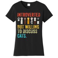 Vintage Cat Meow Introverted But Willing To Discuss Cats Women's T-Shirt