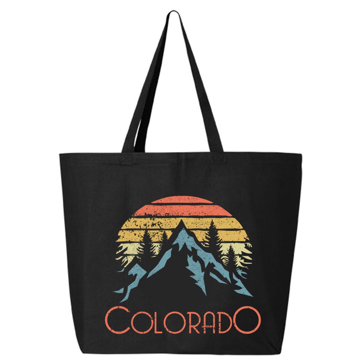 Vintage Colorado Mountains Outdoor Adventure Gift 25L Jumbo Tote