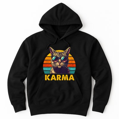 Vintage Cat Music Gifts For Teens Karma Hoodie