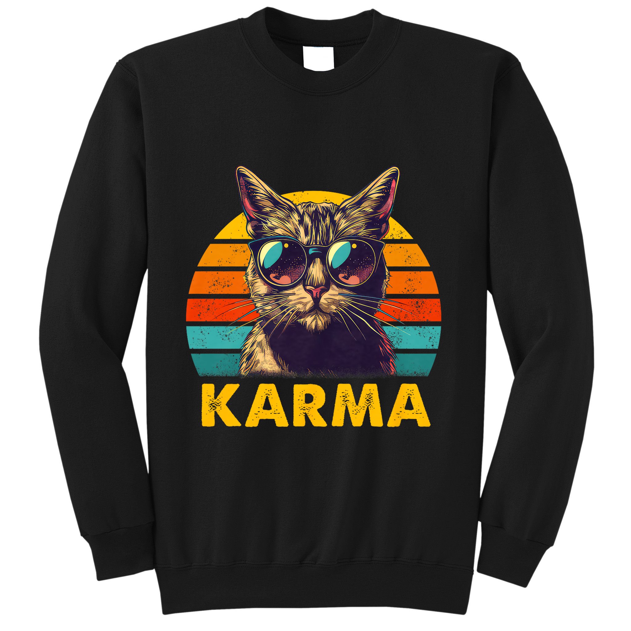Vintage Cat Music Gifts For Teens Karma Sweatshirt