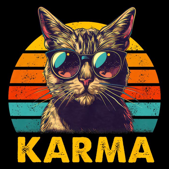 Vintage Cat Music Gifts For Teens Karma Sweatshirt