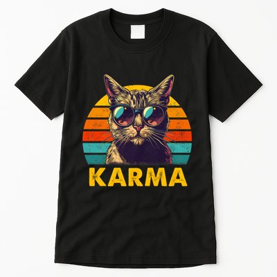 Vintage Cat Music Gifts For Teens Karma Tall T-Shirt