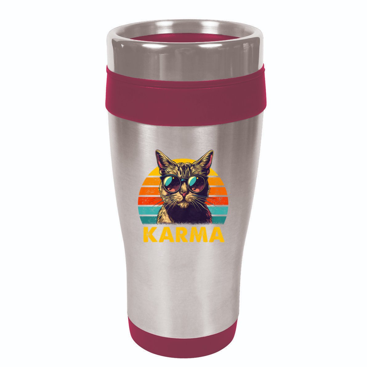 Vintage Cat Music Gifts For Teens Karma 16oz Travel Tumbler