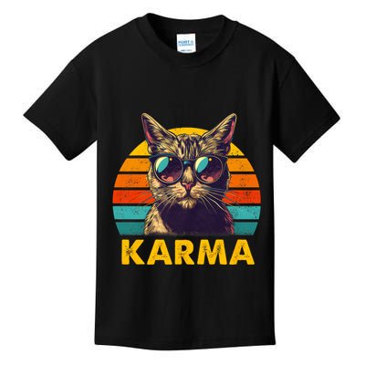 Vintage Cat Music Gifts For Teens Karma Kids T-Shirt