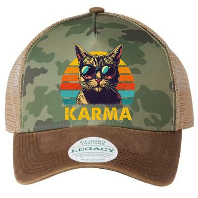 Vintage Cat Music Gifts Karma Legacy Tie Dye Trucker Hat