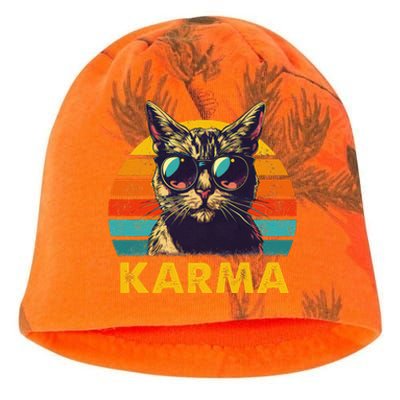 Vintage Cat Music Gifts Karma Kati - Camo Knit Beanie