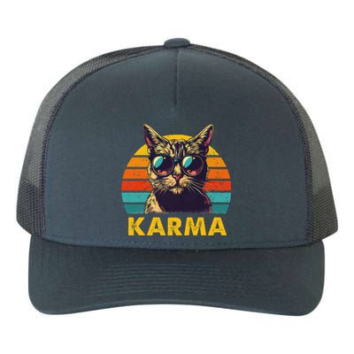 Vintage Cat Music Gifts Karma Yupoong Adult 5-Panel Trucker Hat