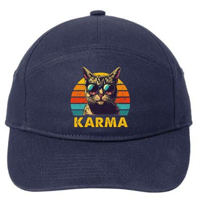 Vintage Cat Music Gifts Karma 7-Panel Snapback Hat