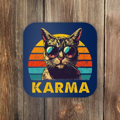 Vintage Cat Music Gifts Karma Coaster