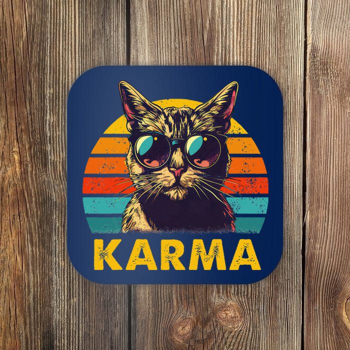 Vintage Cat Music Gifts Karma Coaster