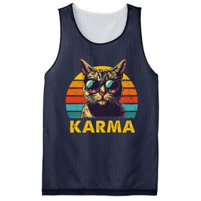 Vintage Cat Music Gifts Karma Mesh Reversible Basketball Jersey Tank