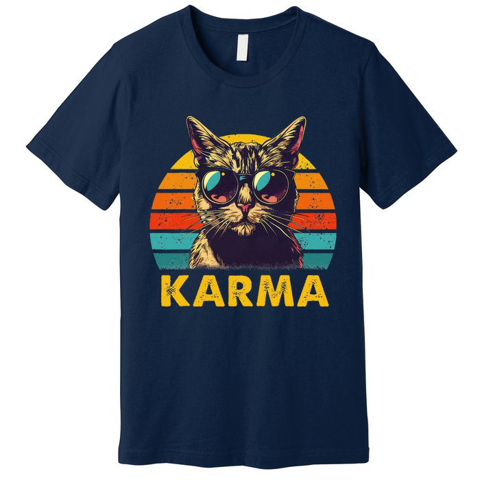 Vintage Cat Music Gifts Karma Premium T-Shirt